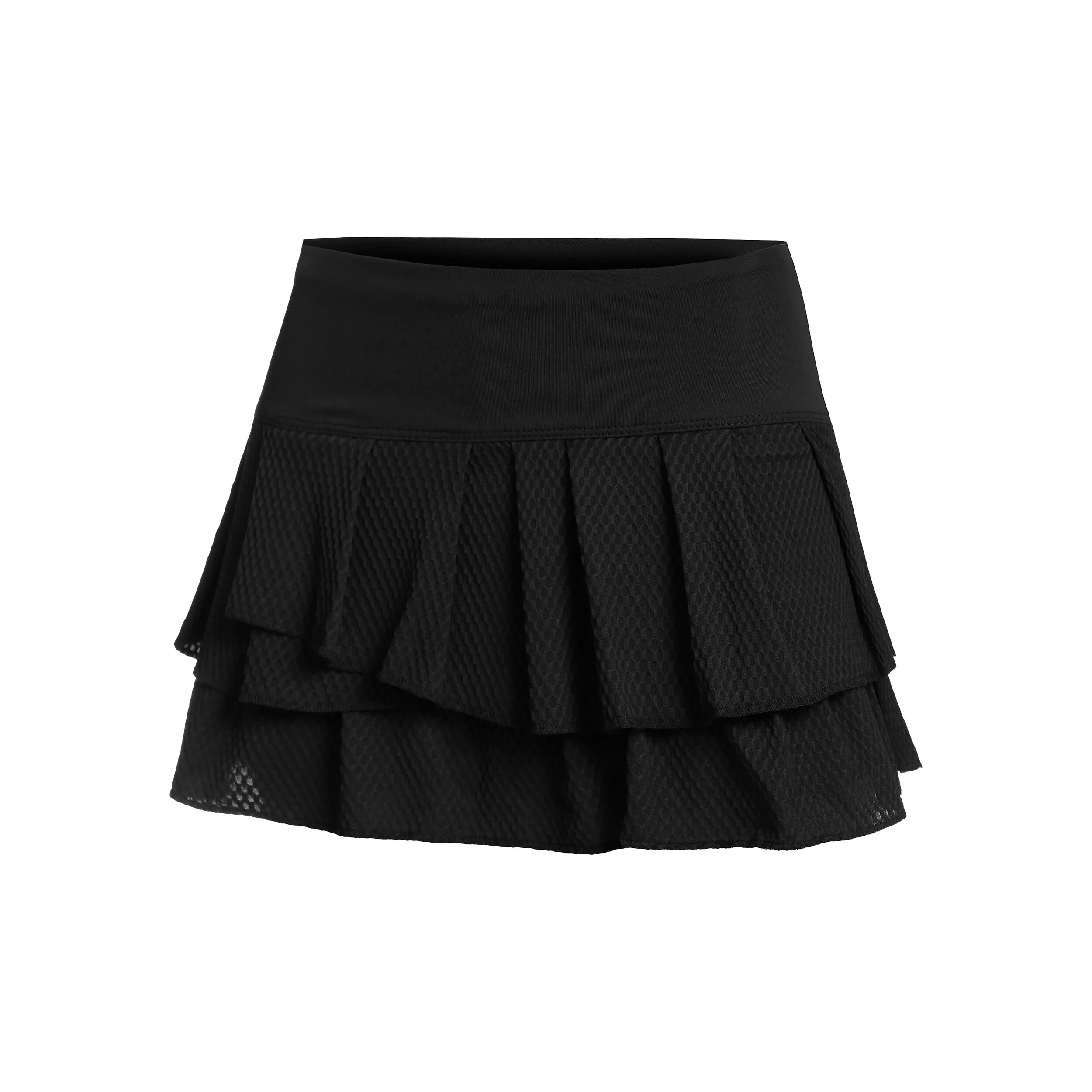 Wavy Pleat Tier Falda Mujeres