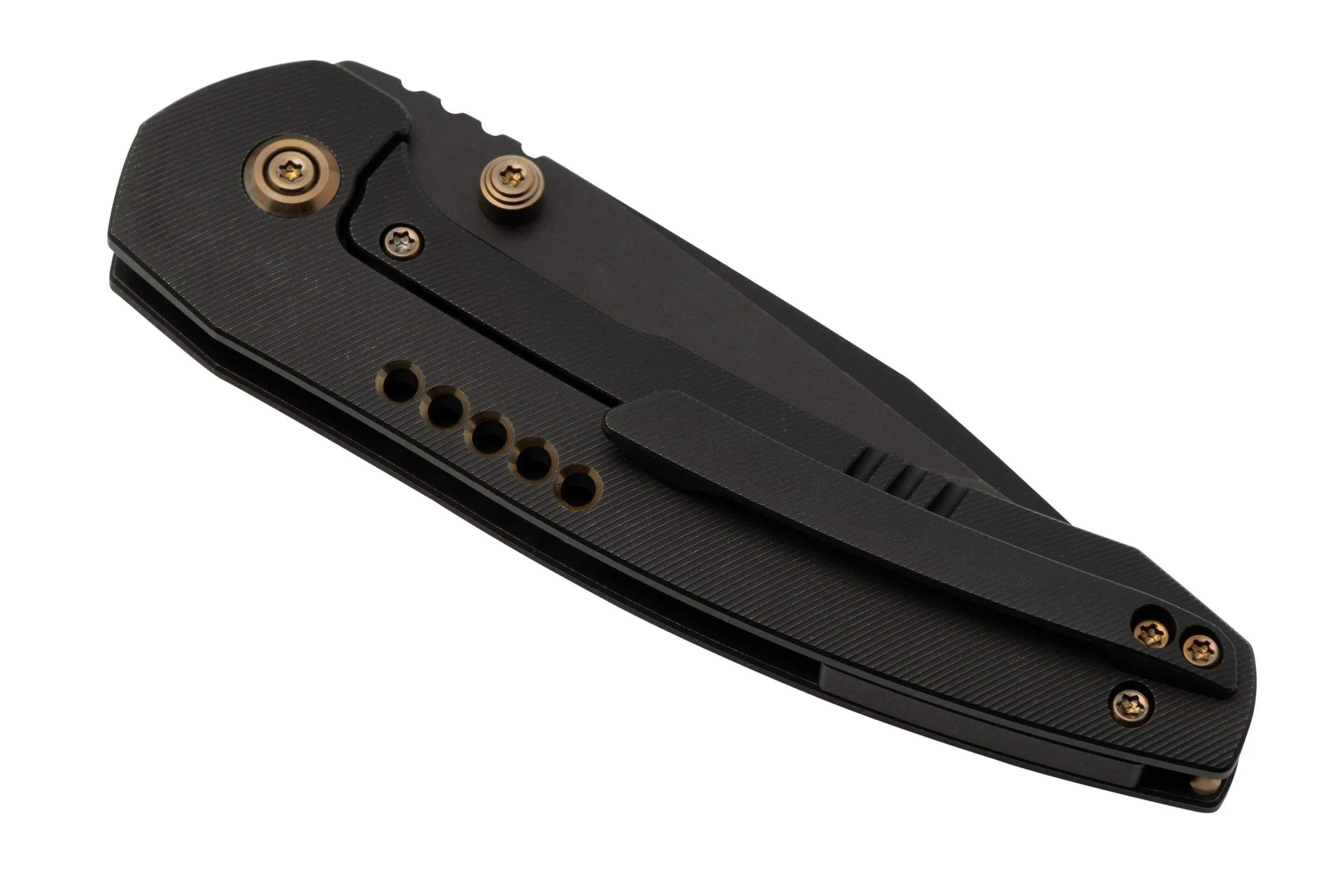WE KNIFE TROGON WE22002B2 BLACK TITANIUM, BLACK STONEWASHED CPM 20CV NAVAJA