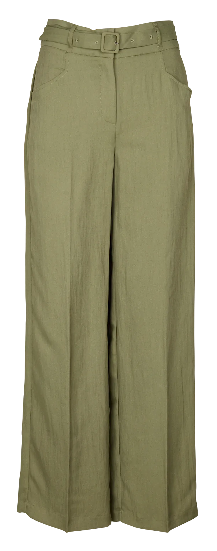 WILDA  PANTALóN ANCHO DE TALLE ALTO EN CAQUI