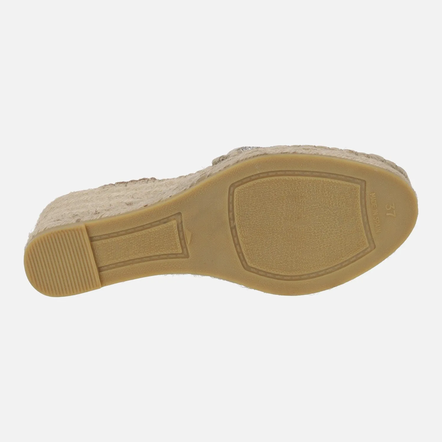 Zapatillas de esparto en glitter dorado Vidorreta