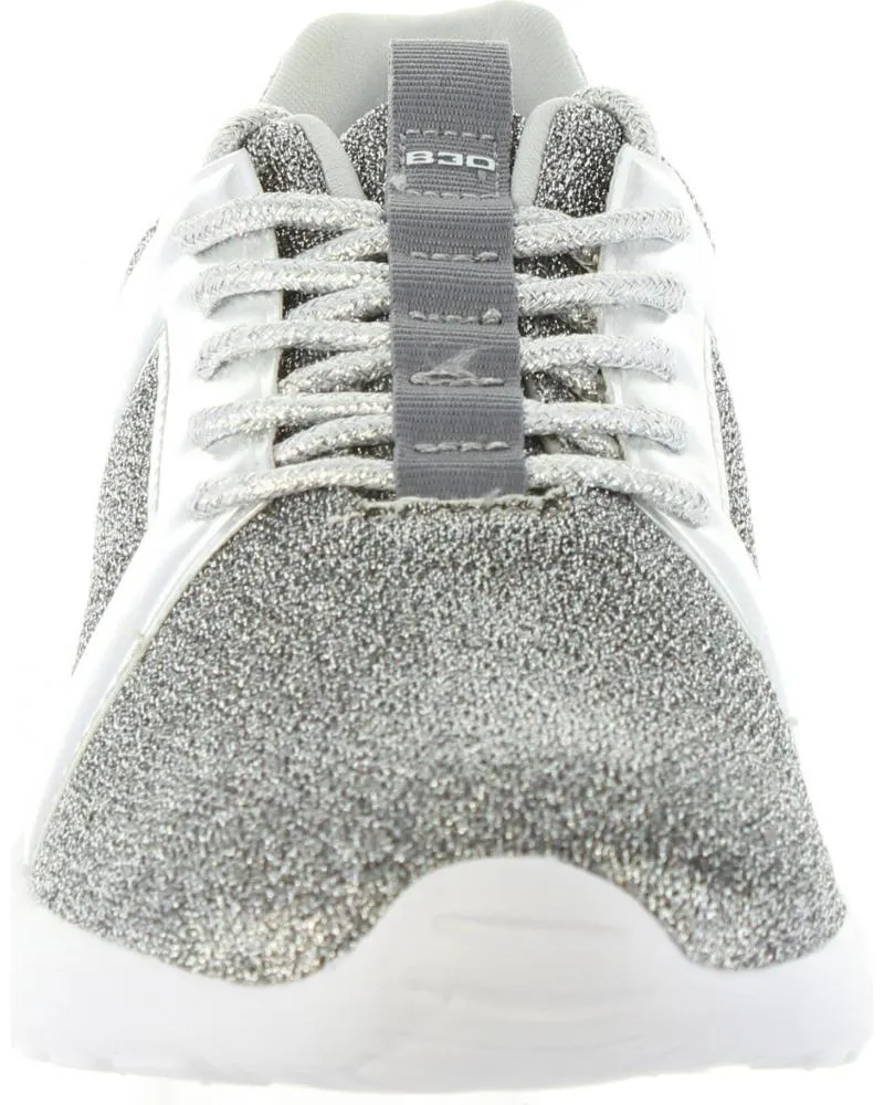 Zapatillas deporte de Mujer BASS3D 41436 GLITTER PLATA