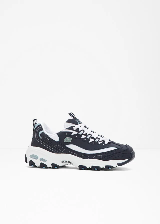 ZAPATILLAS DEPORTIVAS DE SKECHERS DE PIEL AZUL OSCUROBLANCO