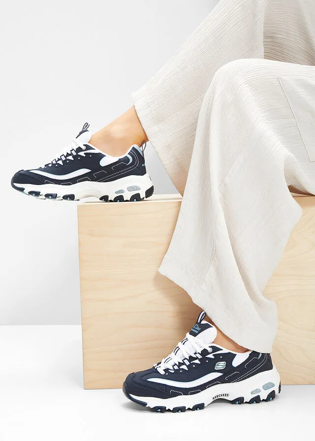 ZAPATILLAS DEPORTIVAS DE SKECHERS DE PIEL AZUL OSCUROBLANCO