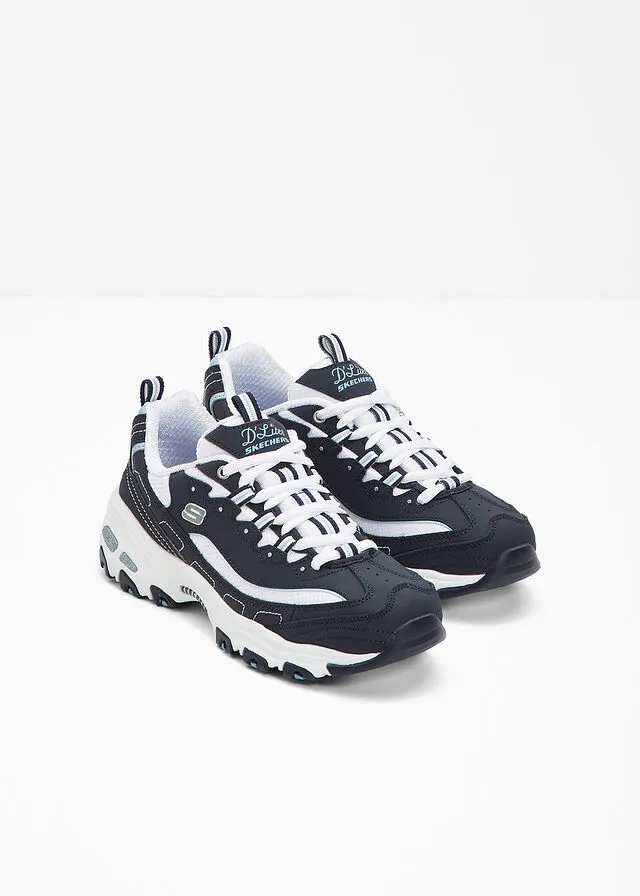 ZAPATILLAS DEPORTIVAS DE SKECHERS DE PIEL AZUL OSCUROBLANCO