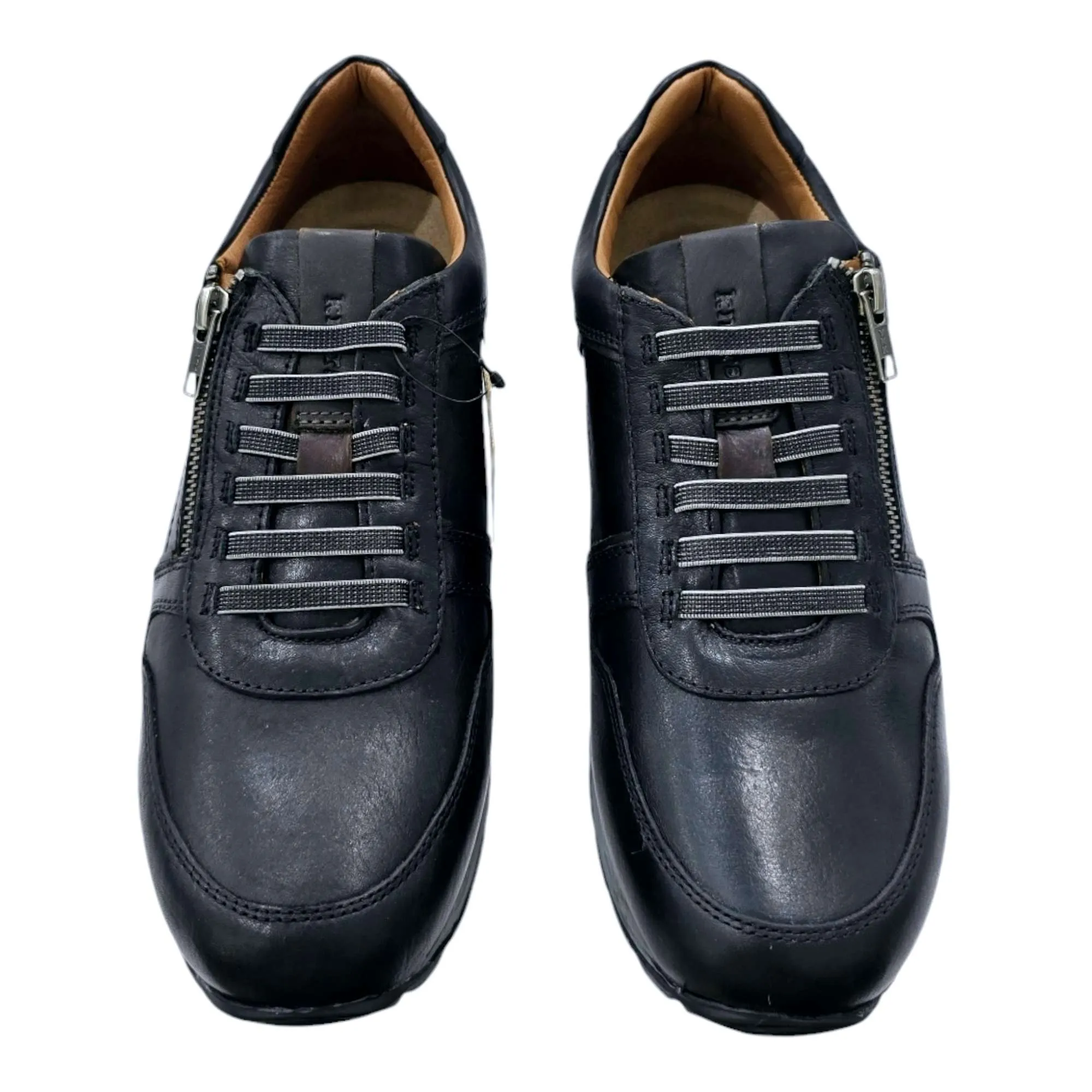 ZAPATILLAS KANGAROOS HOMBRE CON CREMALLERA CORDONES ELÁSTICOS NEGRO