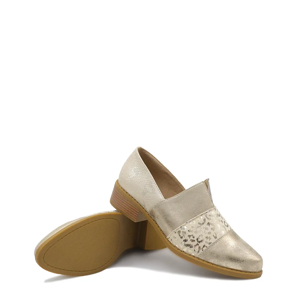 Zapato Moda Campero Dorado 05