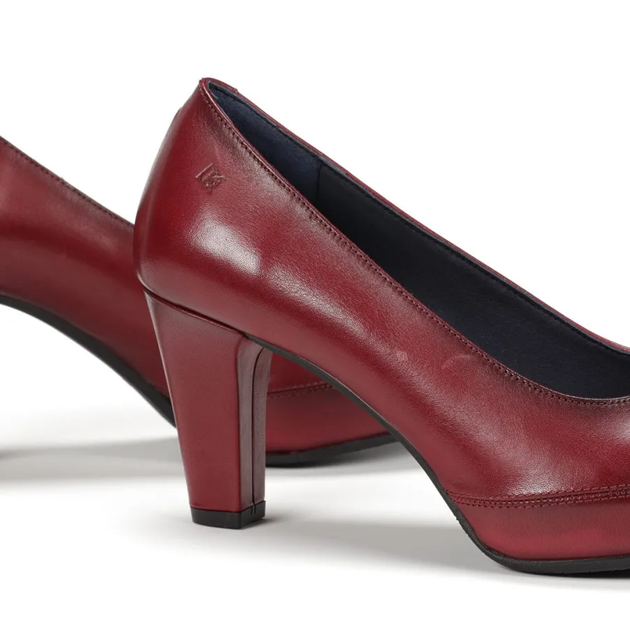  ZAPATO SALON DORKING  BY FLUCHOS DE MUJER BURDEOS. ENVIO Y CAMBIO GRATUITO.
