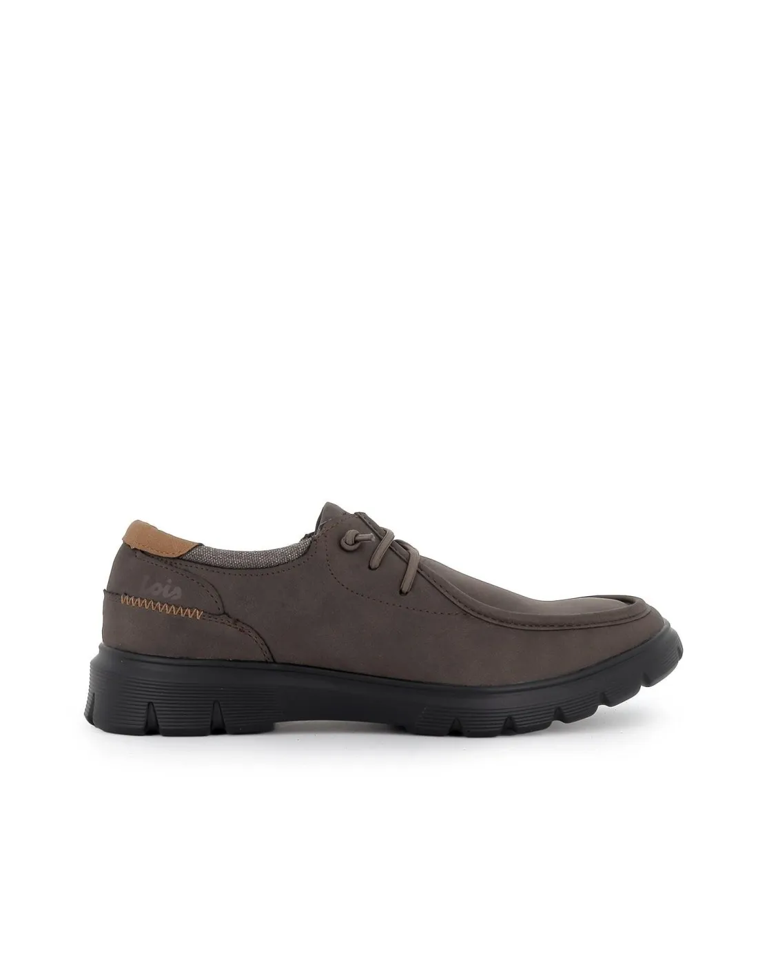 Zapato sport marron cordones elasticos para hombre Lois
