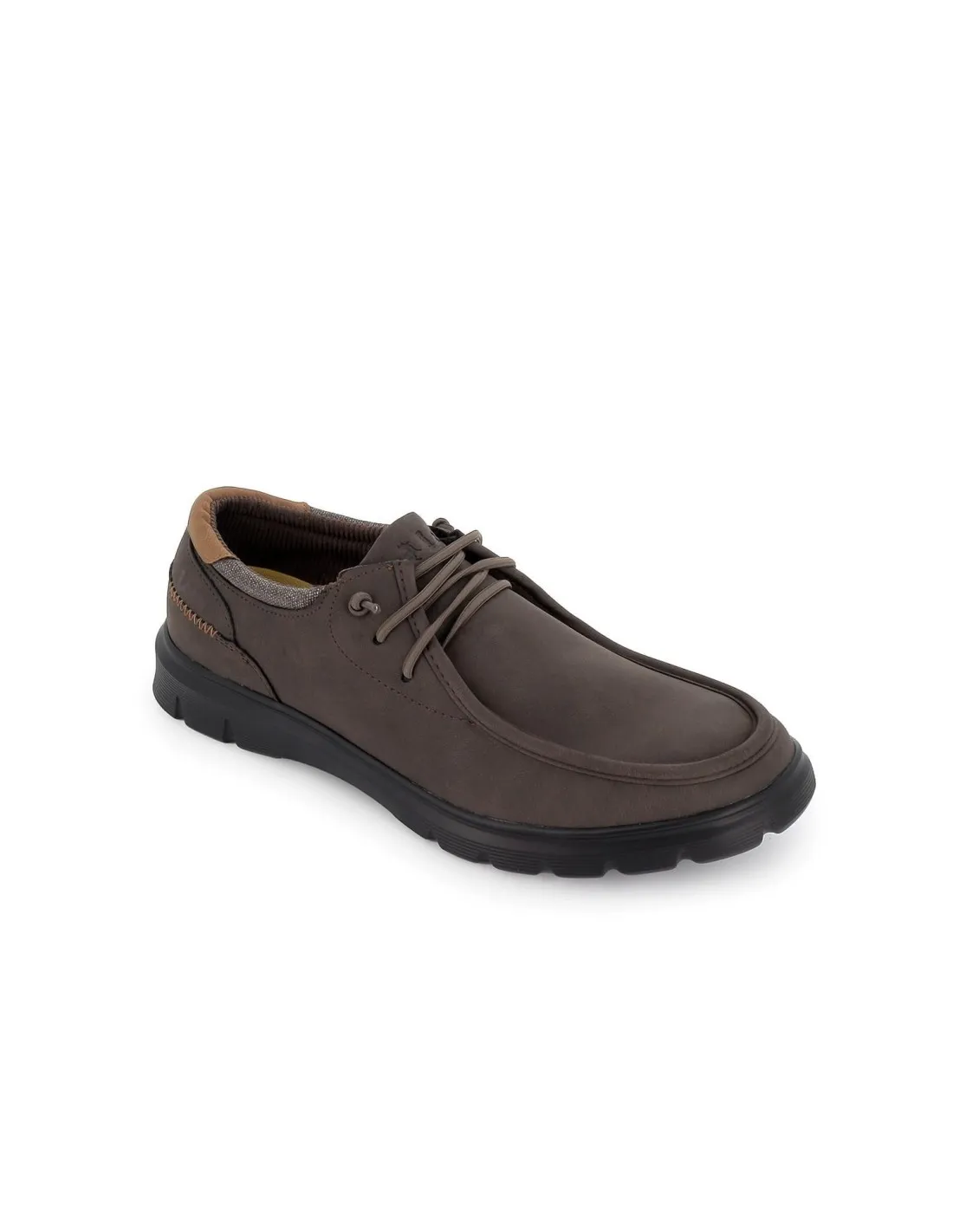 Zapato sport marron cordones elasticos para hombre Lois