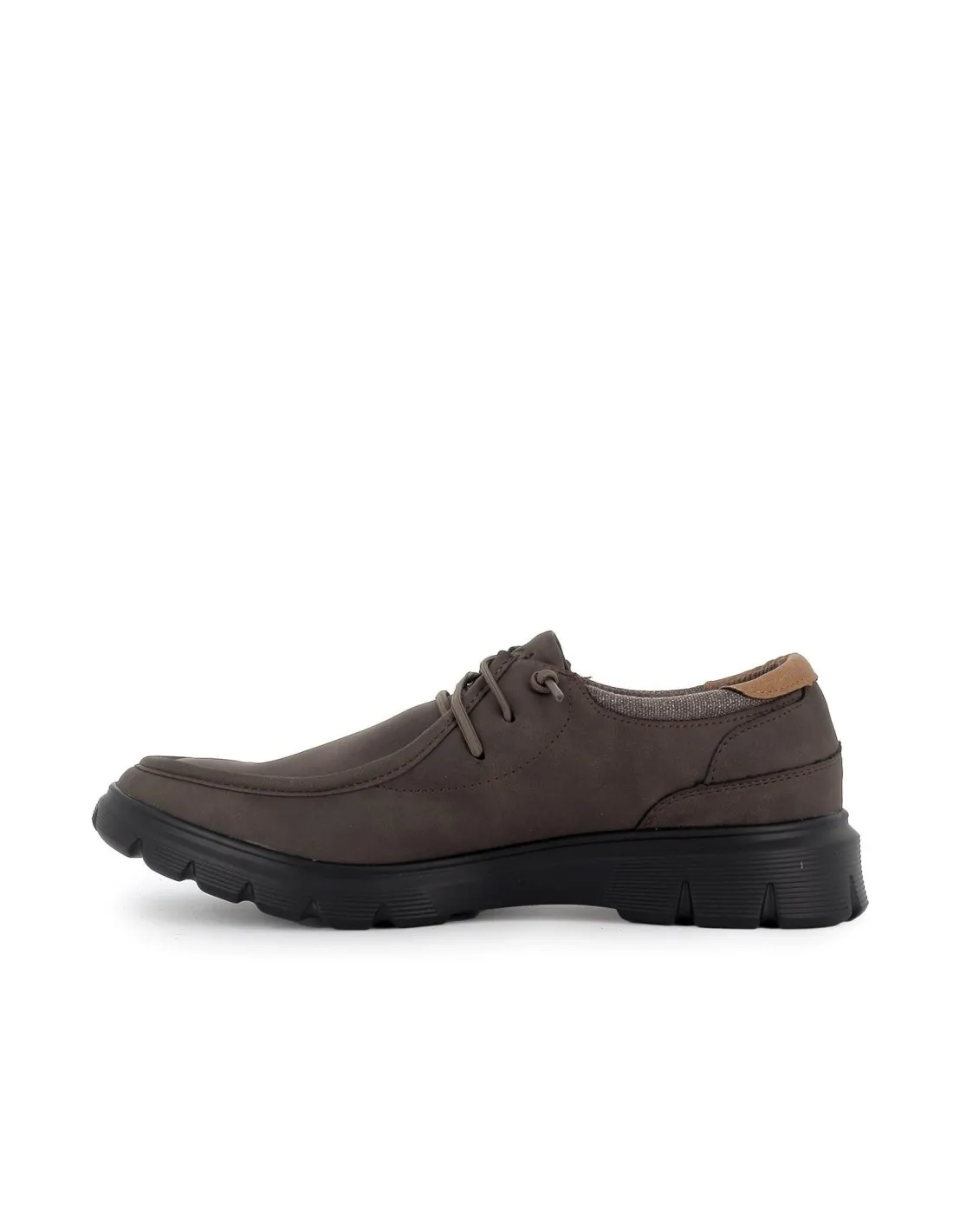 Zapato sport marron cordones elasticos para hombre Lois
