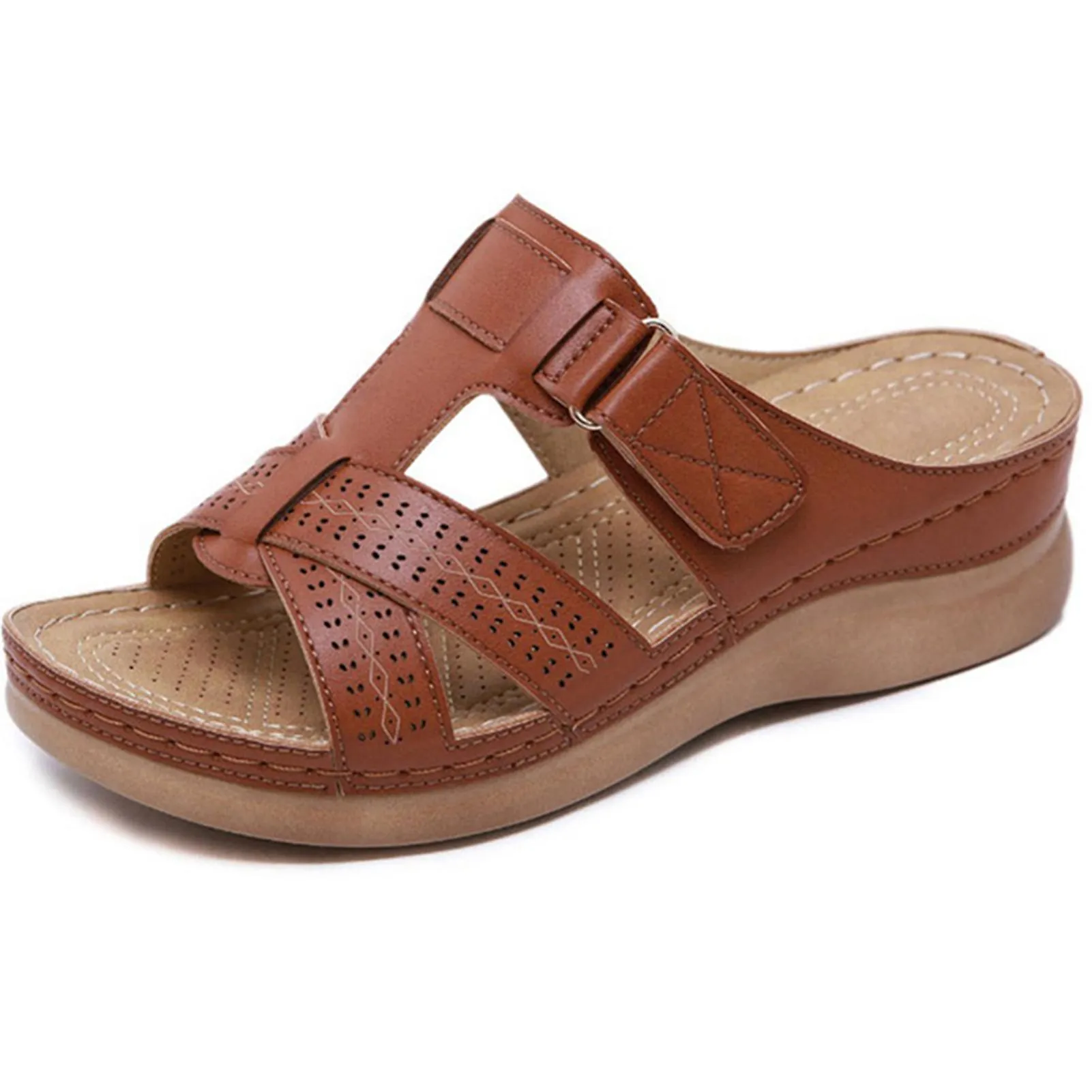 Zapatos ortopédicos para damas Sandalias de punta abierta Zapatillas de plataforma para damas Summer Beach Rubber Soft Sole