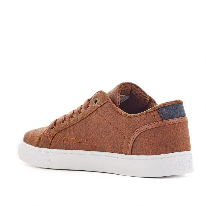 Zapatos sport Levi's efecto piel marrón con detalle azul