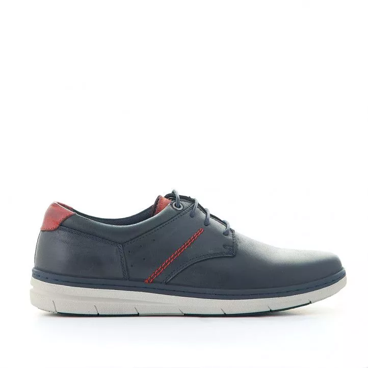 Zapatos sport Vicmart azules con cordones y detalle en contrafuerte rojo