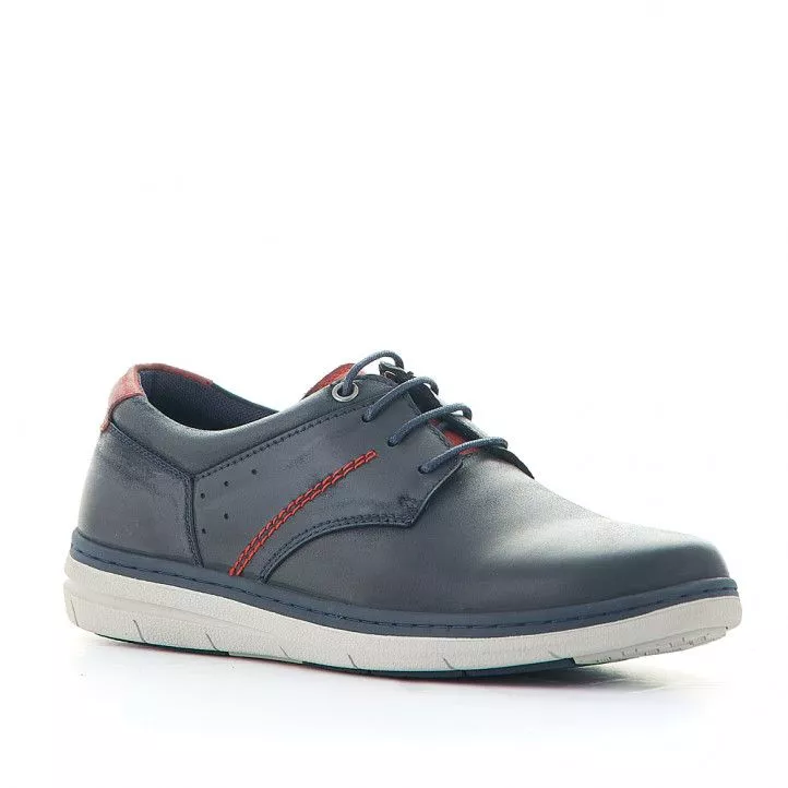 Zapatos sport Vicmart azules con cordones y detalle en contrafuerte rojo