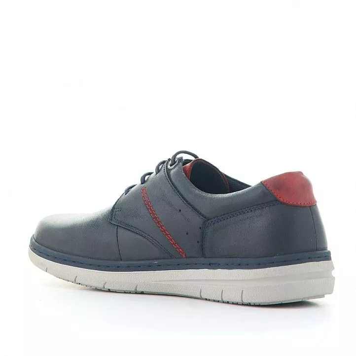 Zapatos sport Vicmart azules con cordones y detalle en contrafuerte rojo