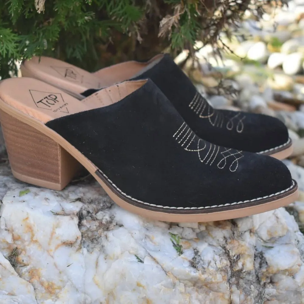 Zueco campero de piel top3shoes 20703