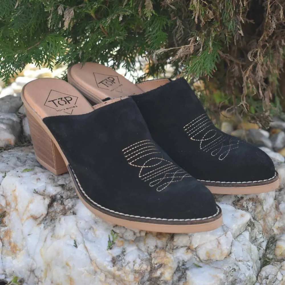 Zueco campero de piel top3shoes 20703