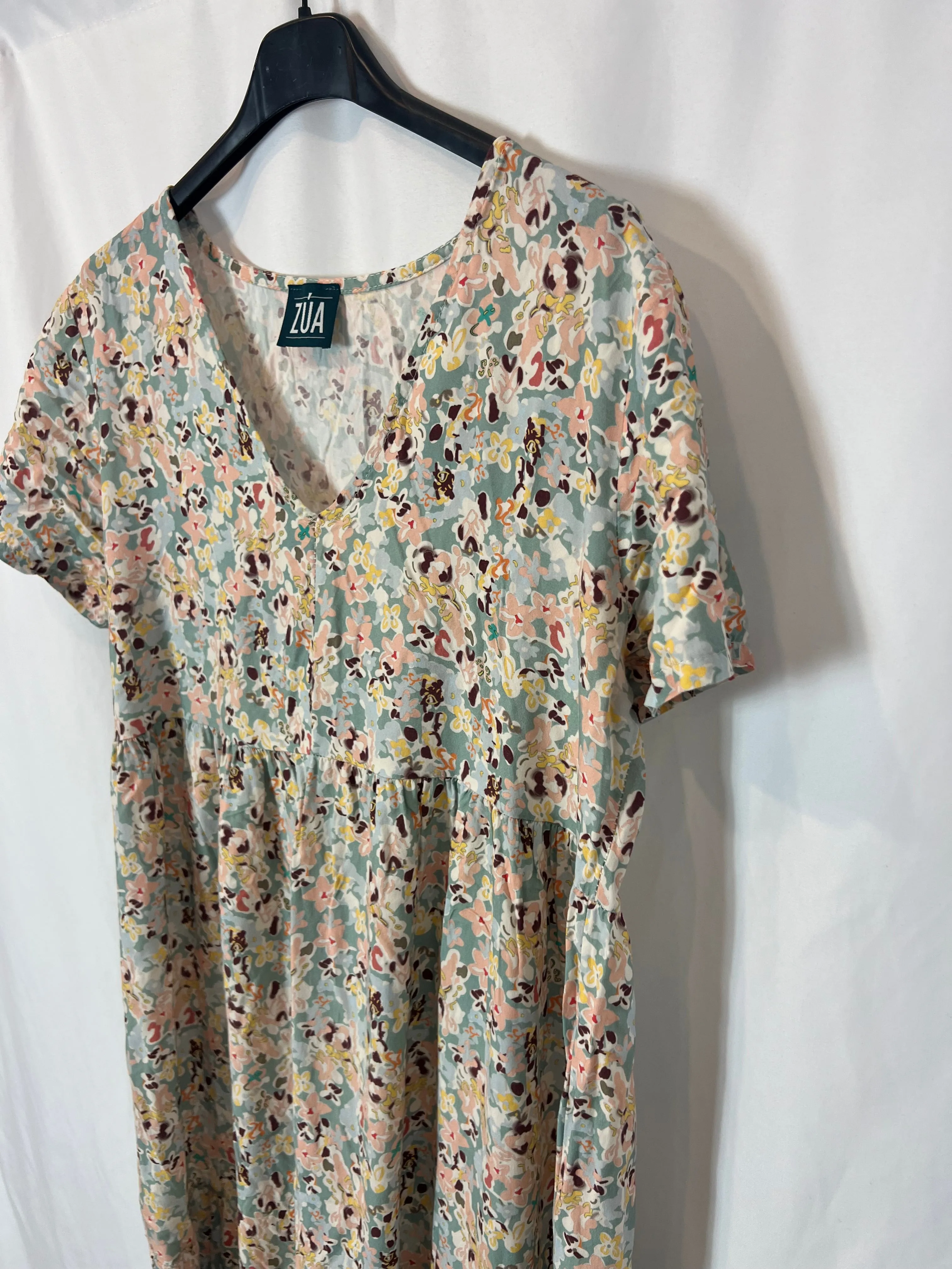 ZÚA. Vestido midi estampado. TU (M/L)